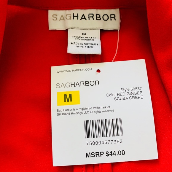 Vivid red stretch/ fitted 3/4 sleeve blazer - Picture 4 of 4